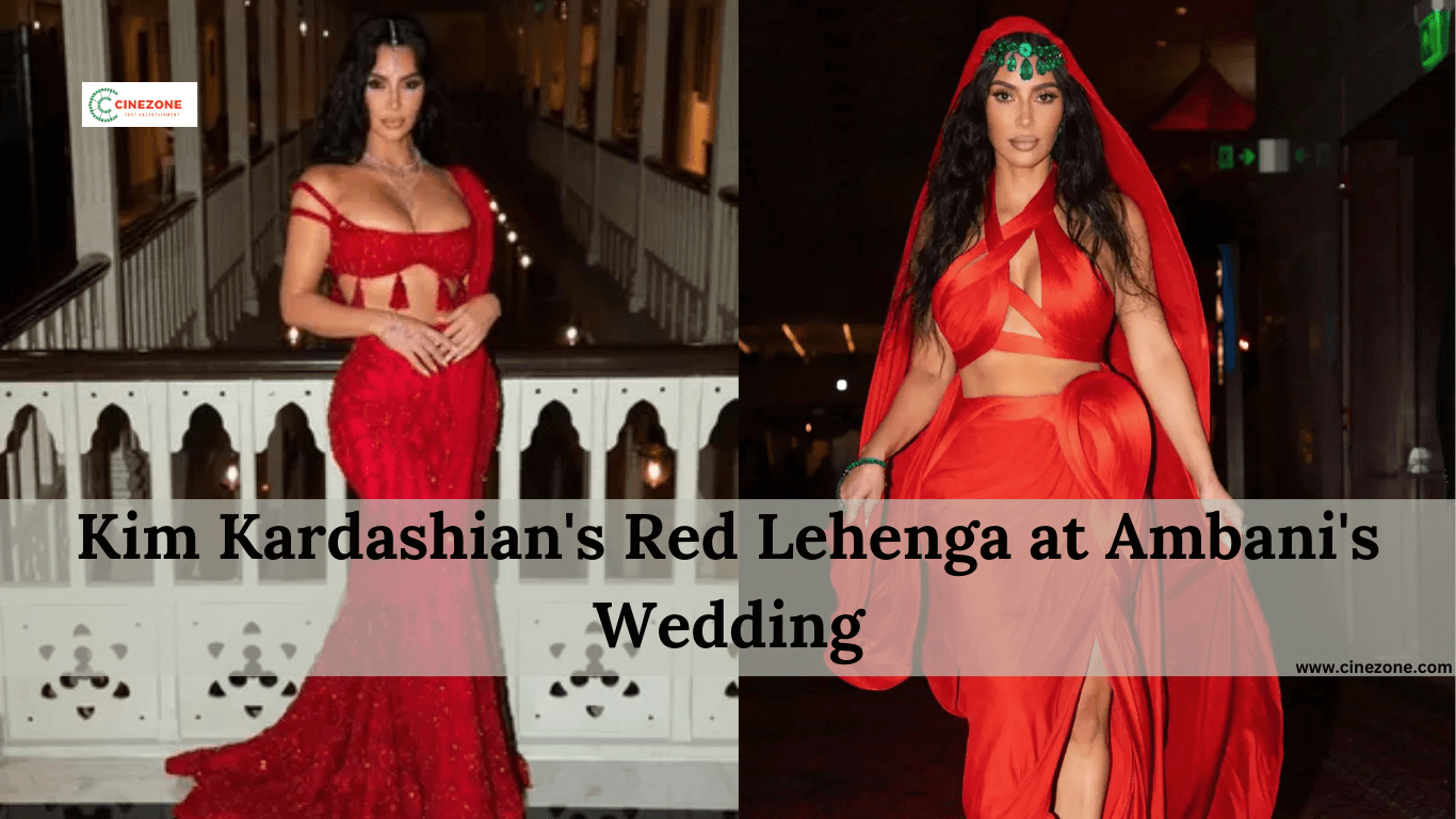 Kim Kardashian's Red Lehenga at Ambani's Wedding