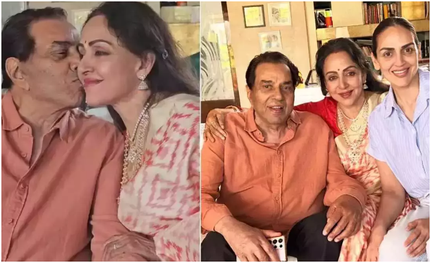 Dharmendra Plants a Kiss on Hema Malini’s Cheek in Heartwarming Snaps from 44th Anniversary Bash with Esha Deol and Family